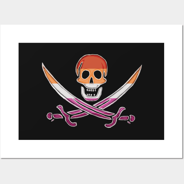 Lesbian Pirate Pride (darkMode) Wall Art by BeSmartFightDirty